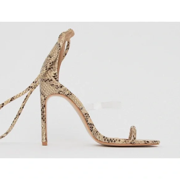 Simmi London | Vanessa Faux Snakeskin Heels - Picture 3 of 12